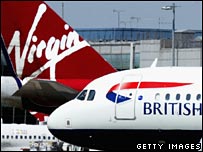 Virgin and British Airways planes