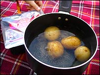 Potatoes in a pan