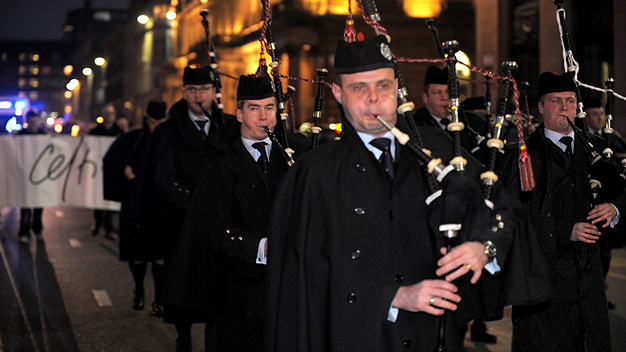 Celtic Connections Torchlight Parade. Photo by Louis Decarlo.