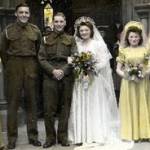 This is a photograph of the wedding party