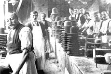 Hatters at Hatton's hat factory