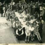 The childrens VE party held at the Changa Service Station on Tuesday 8th May 1945.