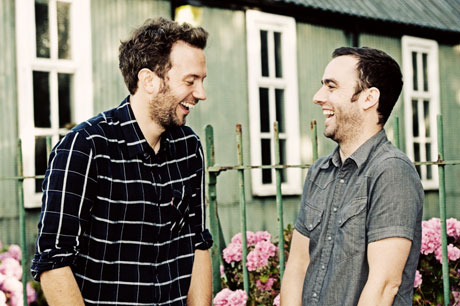 Creators of The Village Social, Ben Lewis and Dafydd James. Image: Warren Orchard/National Theatre Wales