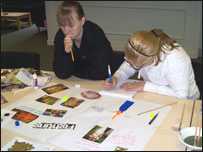 Young people hard at work