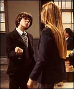 With Tricia Yates in Grange Hill, 1978