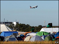 climate change protest camp near Heathrow
