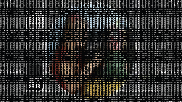 The BBC test card, seen through ones and zeroes.