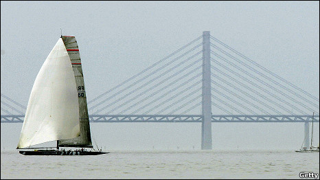 The Oresund bridge between Denmark and Sweden