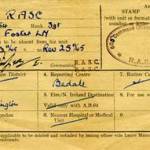 Army Form B293 belonging to my Uncle, Leslie Foster from Grinshill, Shrewsbury.