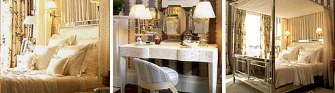 Four-poster bed and dressing table in a room designed by Nina