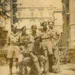 'The author Fred Beacham (left standing) with his comrades on arrival at Naples following the successful battle at Monte Cassino'.
