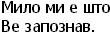 Milo mi e što Ve zapoznav.