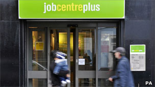 People walking past Job Centre