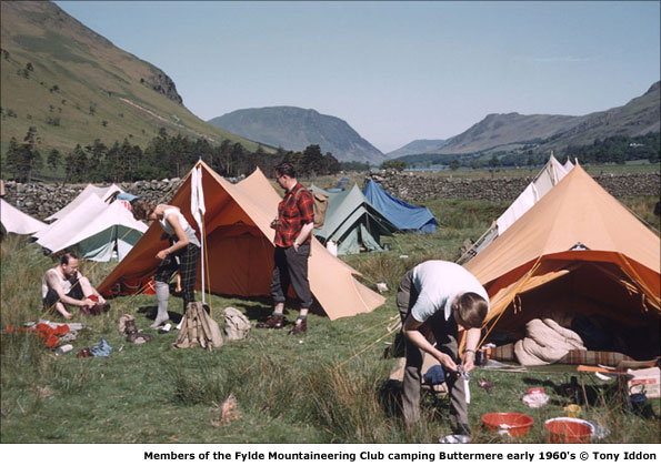 Members of the Fylde Mountaineering Club camping in Buttermere early 1960's