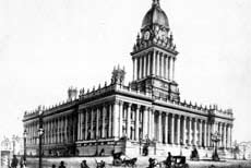 Engraving of Leeds Town Hall, undated