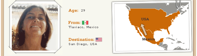 Age: 29, From: Tlaxiaco, Mexico, Destination: San Diego, USA