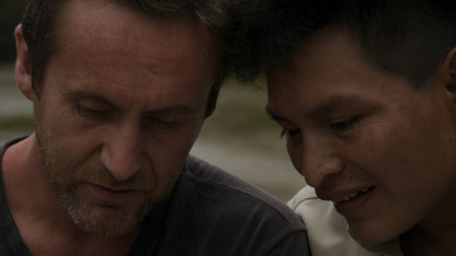 Bruce on the boat with Guevara