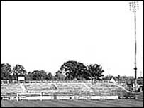 Black and white pic of Wakefield Trinity Ground