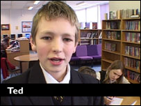 Ted presents from Granville School, Swadlincote