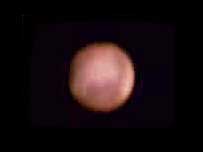 Mars seen through a telescope