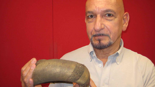 Caption: Sir Ben Kingsley talks to the Charles Carroll of the Sunday programme about his object.