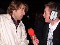 Alex meets Jonathan Ross during his Blast placement