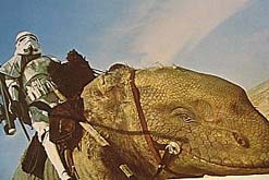 Sandtrooper riding a Dewback