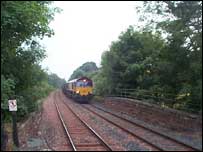 Train pulling into Armathwaite Railway Station