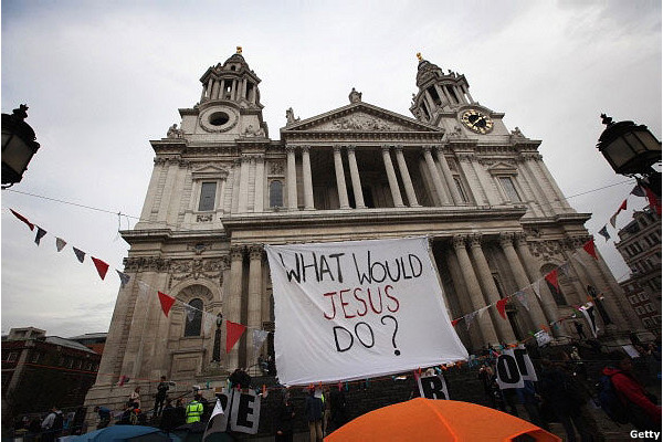 A sign outside St Paul's cathedral on October 22nd during the Occupy London protest