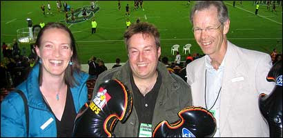 Alison Mitchell, Adam Mountford and Christopher Martin-Jenkins