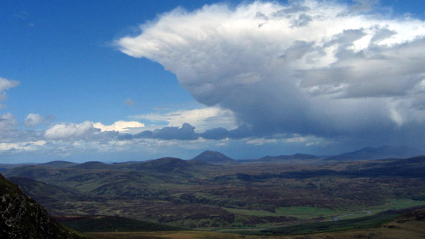Phil Olson from Ardgay caught the end of a passing shower from Beinn Dhorainn, Helmsdale.