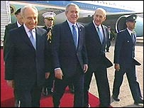 اسرائیلی وزیر اعظم اور فلسطینی رہنما 
