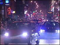 Manchester city centre at night