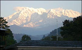 View of the Annapurnas from Ade's accommodation