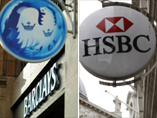 Barclays and HSBC signs