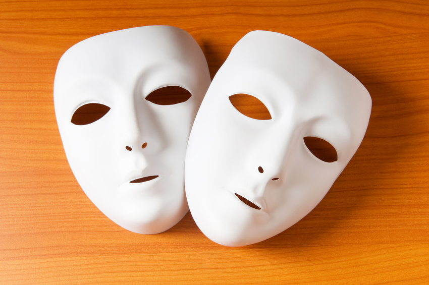 Theatre concept with white plastic masks @ Elnur - Fotolia.com