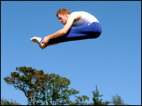 Steve Walsh on the trampoline