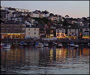 Brixham harbour at night