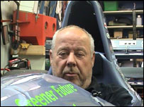 Man in racing car