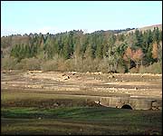Burrator Reservoir's eastern end with no water