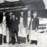 1939. Digging air raid shelters at Edger Allen & Co., Tinsley, Sheffield. A.E. Hoyland 2nd right.