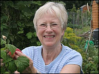 Ruth Binney at Alington Road Allotments, Dorchester