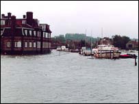 Picture: Blakeney quay flooded at high tide