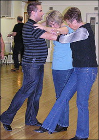 Ben, Lesley and teacher Jenny