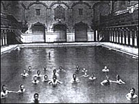 Swimmers in the pool of Victoria Baths