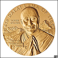 Medalha do Congresso dos EUA para o Dalai Lama