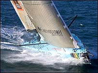 Yacht in full sail