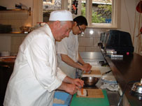 Stephen Bumfrey in the kitchen.