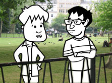 Tim and Khalid in the park