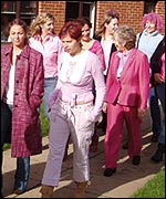 'Pink people' - raising money for charity